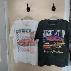 PacSun Set Of 2 Sunset Strip Unmatched Power Tee T Shirts M Street Racer Cars
